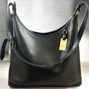 Vintage Dooney & Bourke Cabriolet (Cabrio) Perforated Leather Hobo Bag.